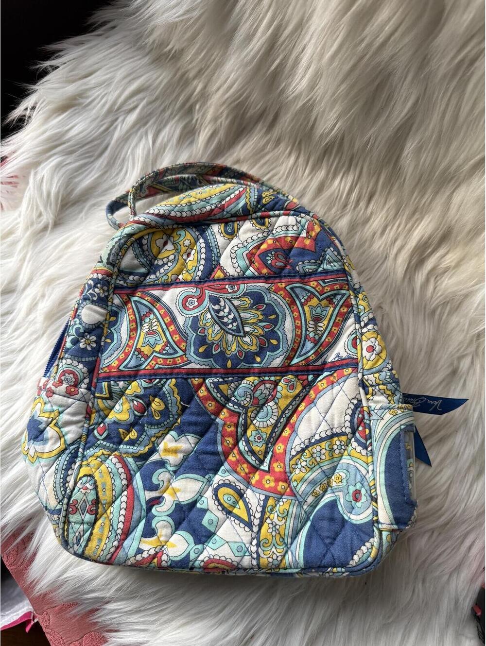 Vera Bradley Quilted Mini Backpack/ Lunchbox with Paisley Print
